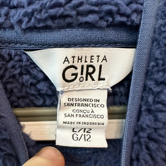 Athleta Girl ‘So Snug Sherpa Hoodie 2.0’ in Blue (Size L/12) - Picture 5 of 6
